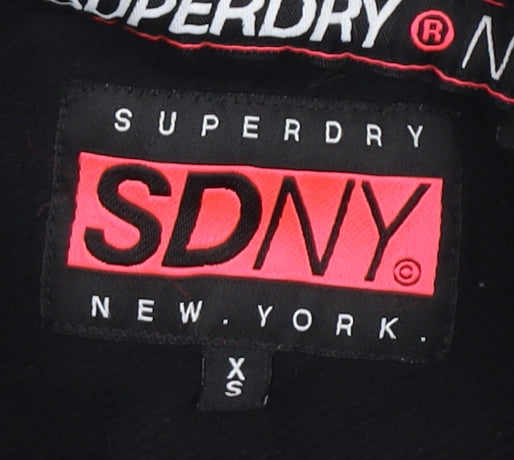 Superdry Women's Black XS Pullover Hoodie with Logo