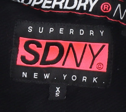 Superdry Women's Black XS Pullover Hoodie with Logo