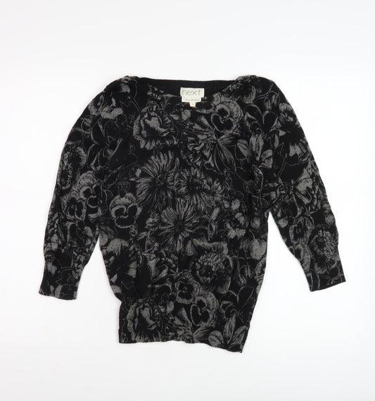 Next Women's Black Jumper Size 10 Floral Pattern