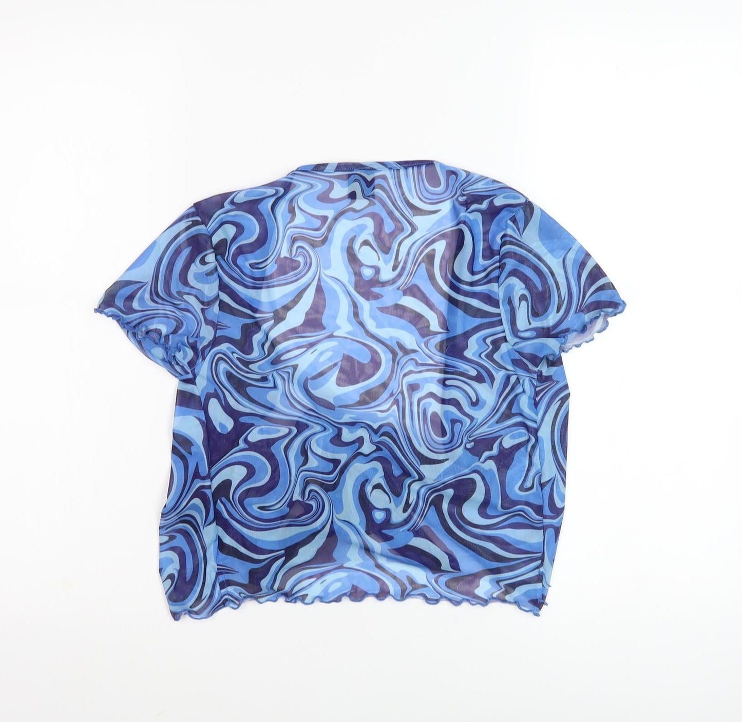 Womens UK Size 8 No Brand Blue Wrap Blouse