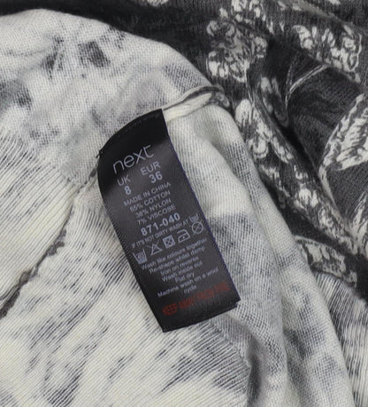 Next Women's Black Floral Knee-Length Shift Dress