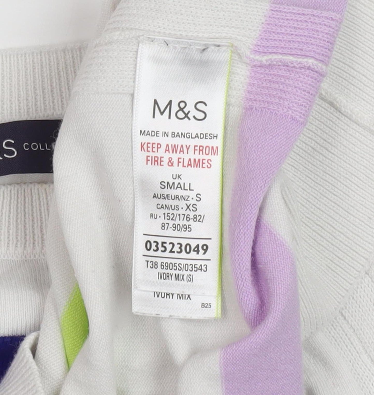 Womens UK Size S Marks and Spencer Multicoloured Pullover Jumper