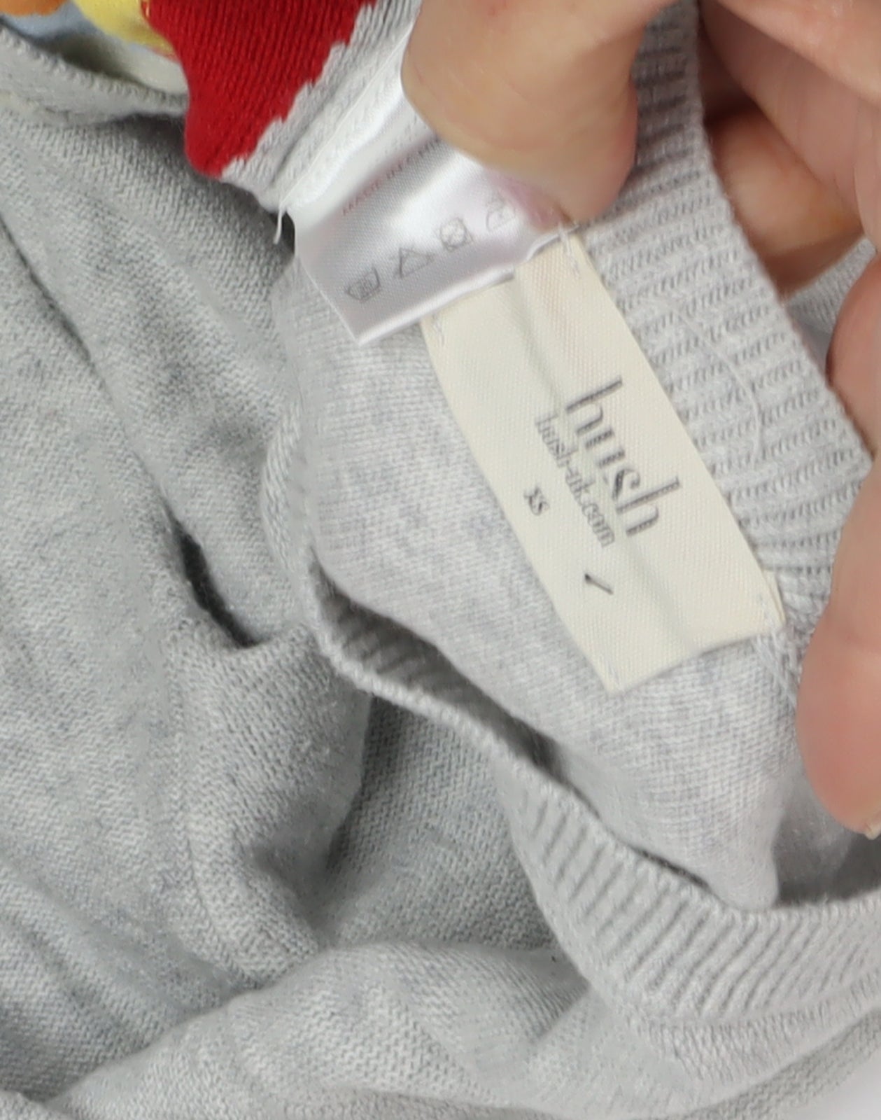 Hush Women's Grey Rainbow Pullover Jumper, XS, Casual