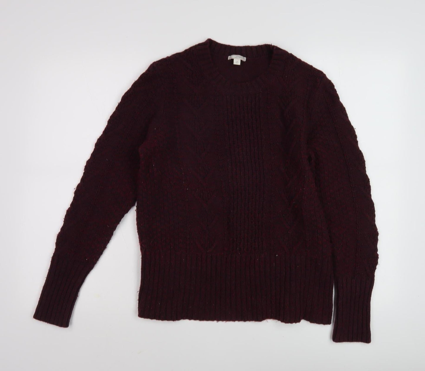 Gap Women's Red Cable-Knit Pullover Jumper L