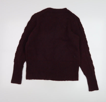 Gap Women's Red Cable-Knit Pullover Jumper L