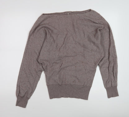 Somewhere Women's Brown Boat Neck Long Sleeve Jumper