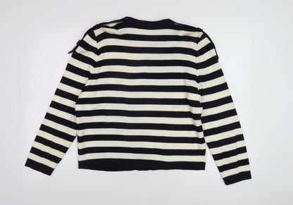 Ara Moden Women's Black Striped Cardigan Size 12