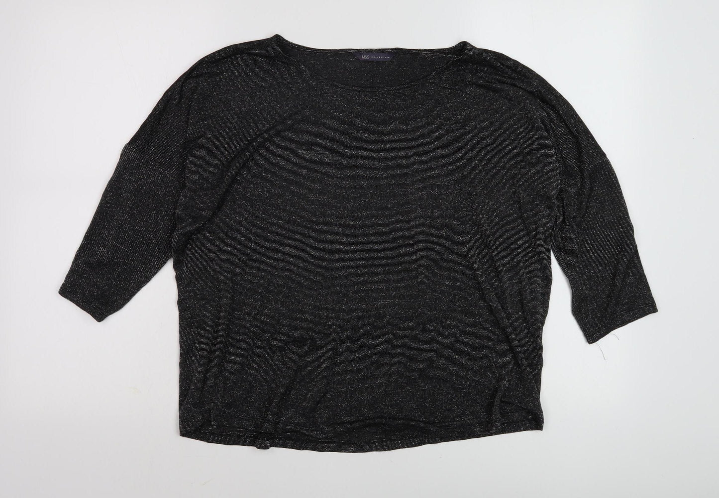 Womens UK Size 16 Marks and Spencer Black  T-Shirt