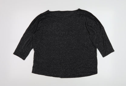 Womens UK Size 16 Marks and Spencer Black  T-Shirt
