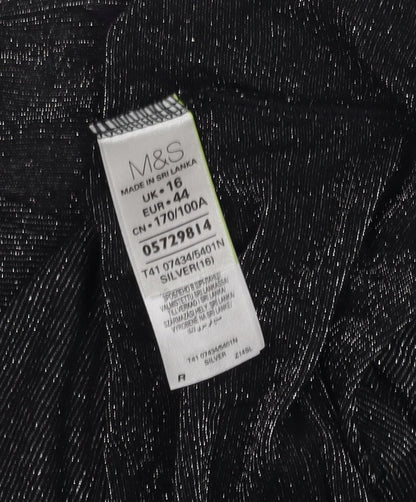 Womens UK Size 16 Marks and Spencer Black  T-Shirt