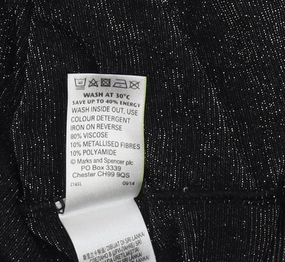 Womens UK Size 16 Marks and Spencer Black  T-Shirt