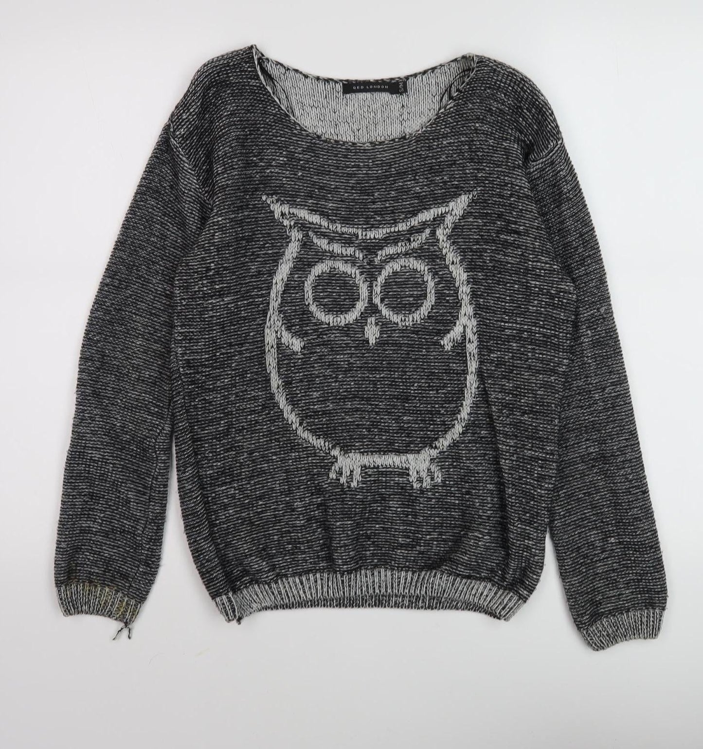 Womens UK Size S QED London Grey Pullover Jumper