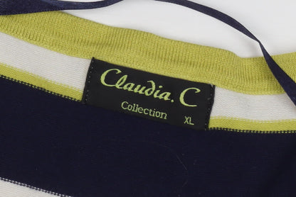 Claudia C Women's Multicoloured XL Striped Pullover