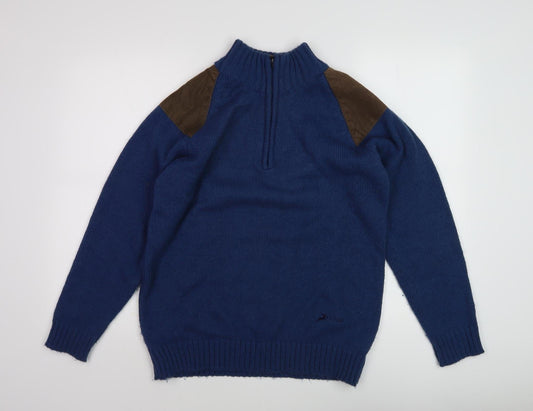 P.G. Field Men's Blue S Full Zip Wool Jumper