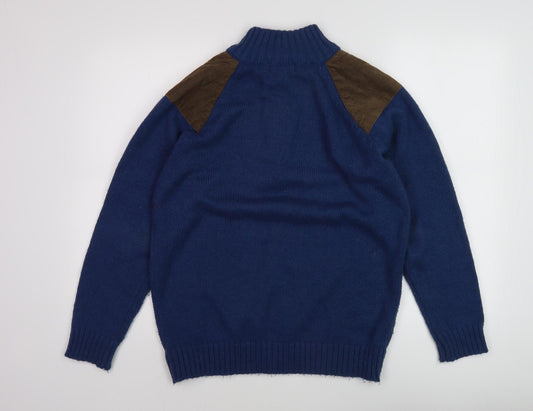 P.G. Field Men's Blue S Full Zip Wool Jumper