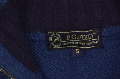 P.G. Field Men's Blue S Full Zip Wool Jumper