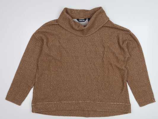 Lands' End Women's Brown Cowl Neck Pullover Jumper L
