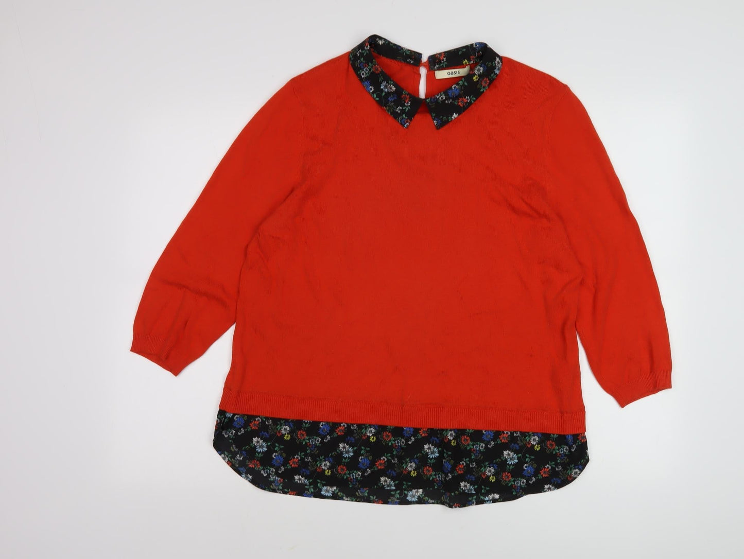 Womens UK Size L Oasis Red Pullover Jumper