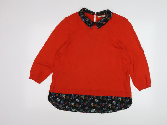 Womens UK Size L Oasis Red Pullover Jumper
