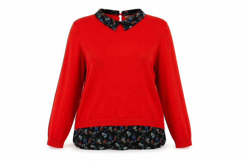 Womens UK Size L Oasis Red Pullover Jumper