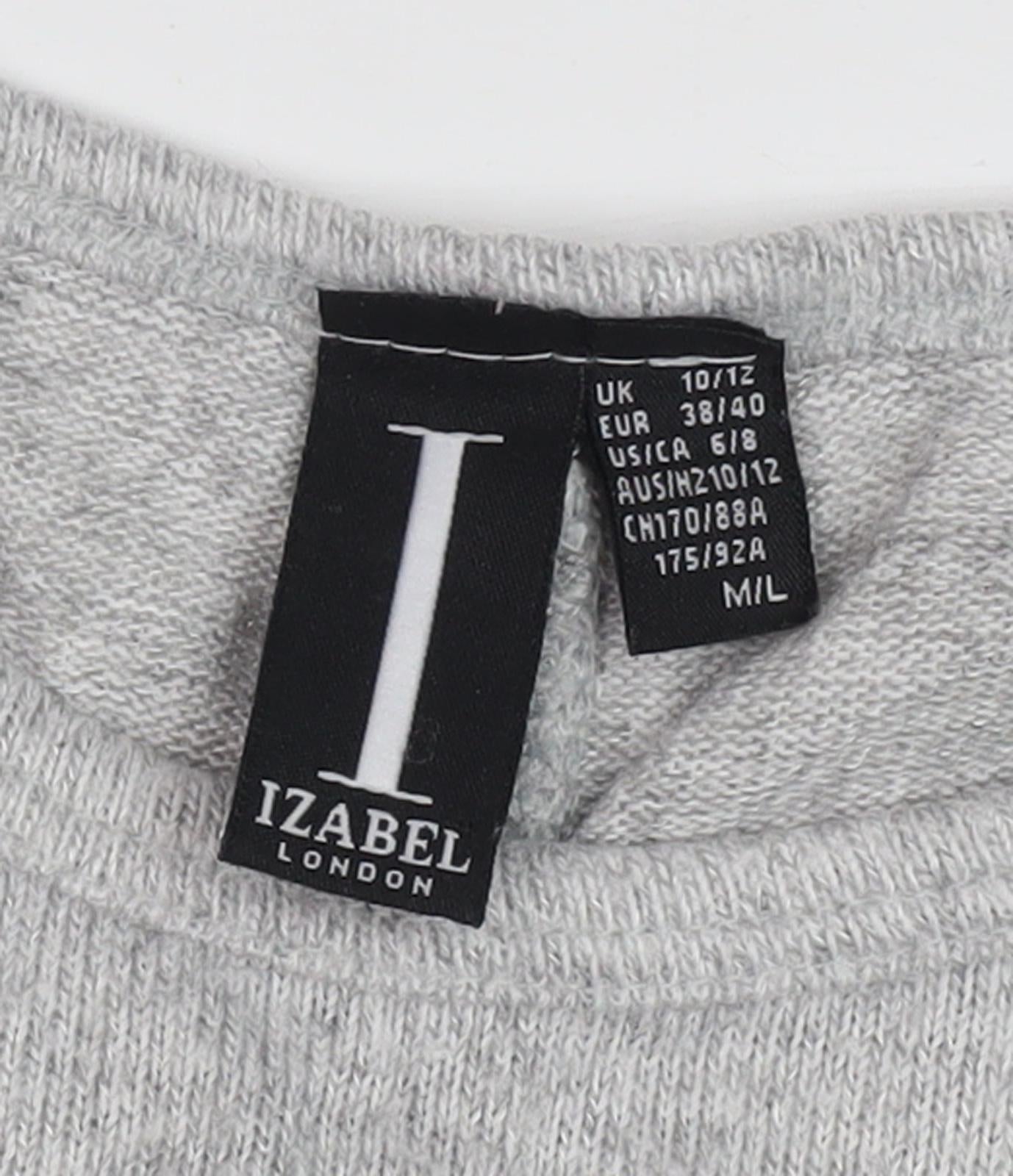 Womens UK Size M Izabel London Grey Pullover Jumper