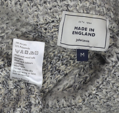 John Lewis Men's Grey Henley Knit Jumper, Size M