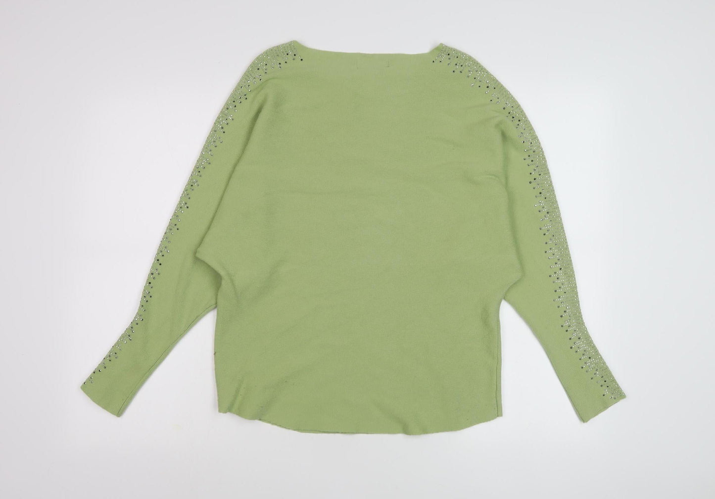 Geo London Women's Green S Poncho Beaded Sleeveless