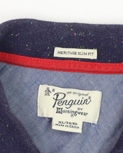 Original Penguin Men's Blue Slim Fit Polo Shirt XL