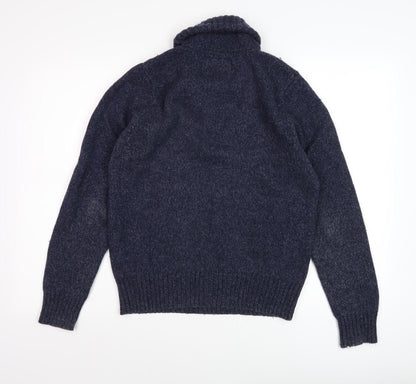 Howick Men's Blue Wool Henley Jumper, Size S