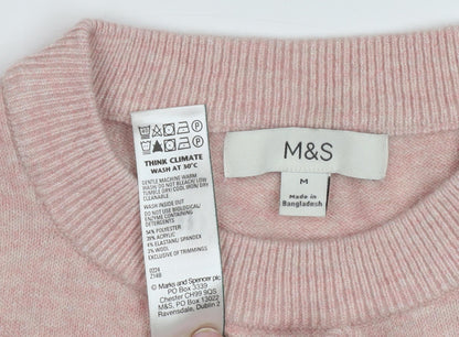Womens UK Size M Marks and Spencer Pink Pullover Jumper