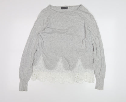 Womens UK Size 10 Mint Velvet Grey Pullover Jumper