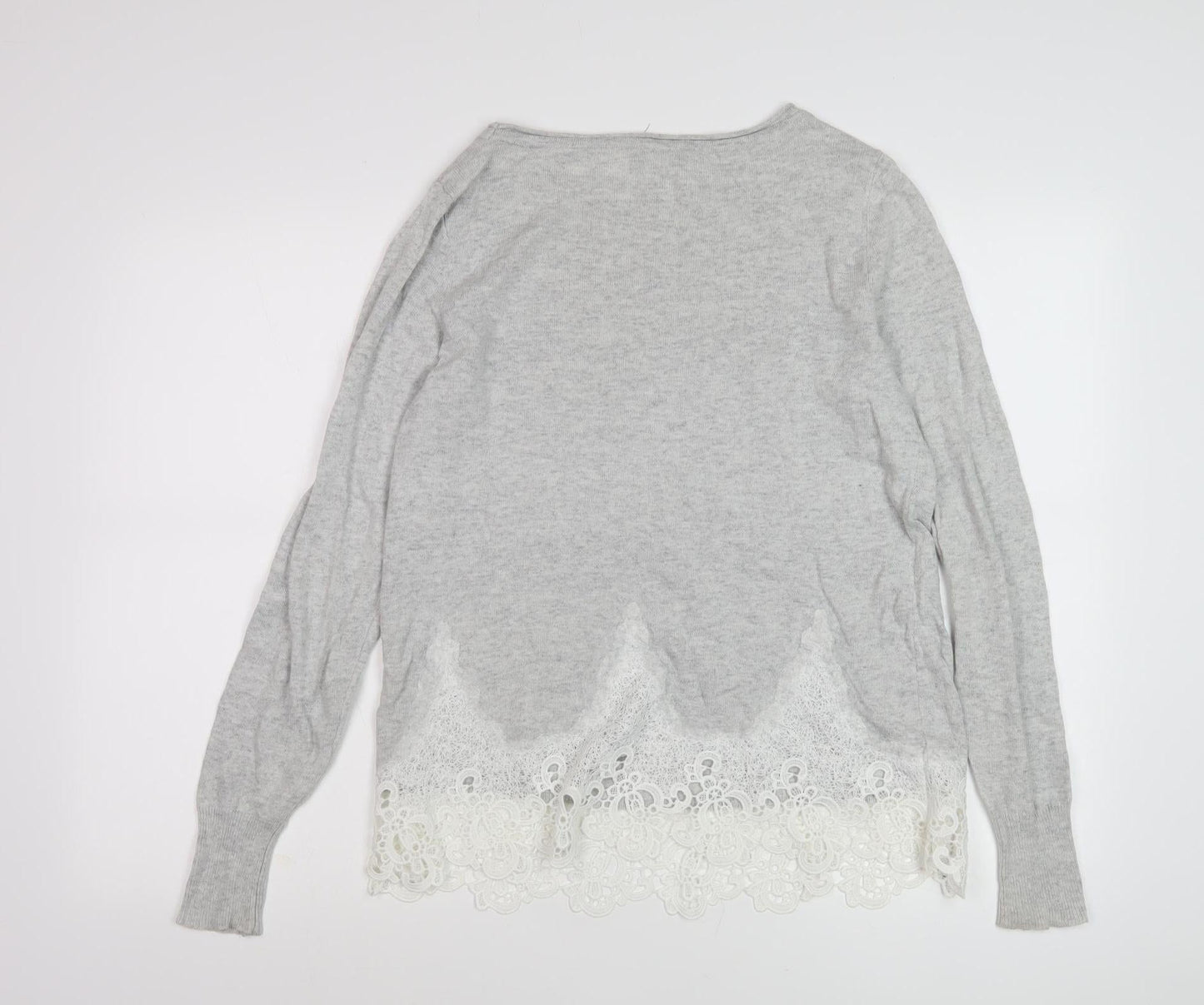 Womens UK Size 10 Mint Velvet Grey Pullover Jumper