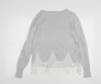 Womens UK Size 10 Mint Velvet Grey Pullover Jumper