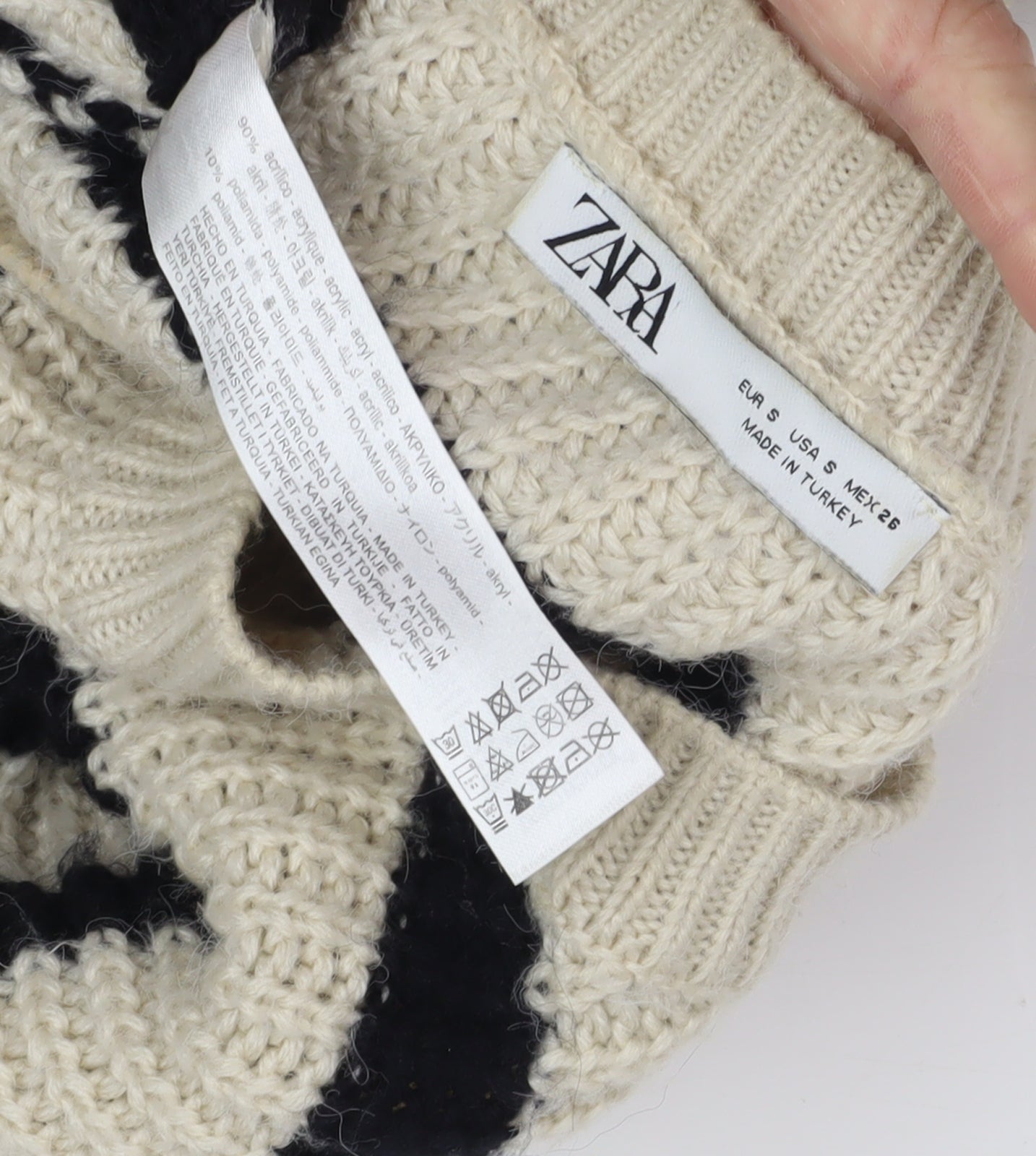 Womens UK Size S Zara Multicoloured Pullover Jumper
