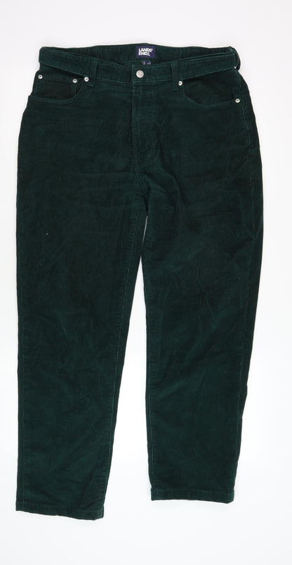 Lands' End Men's Green Corduroy Trousers - Size 34