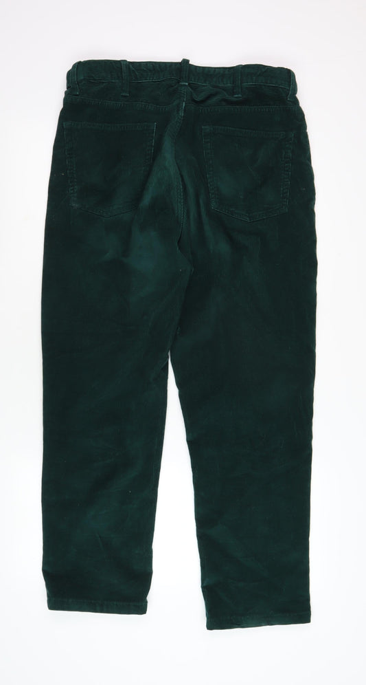 Lands' End Men's Green Corduroy Trousers - Size 34