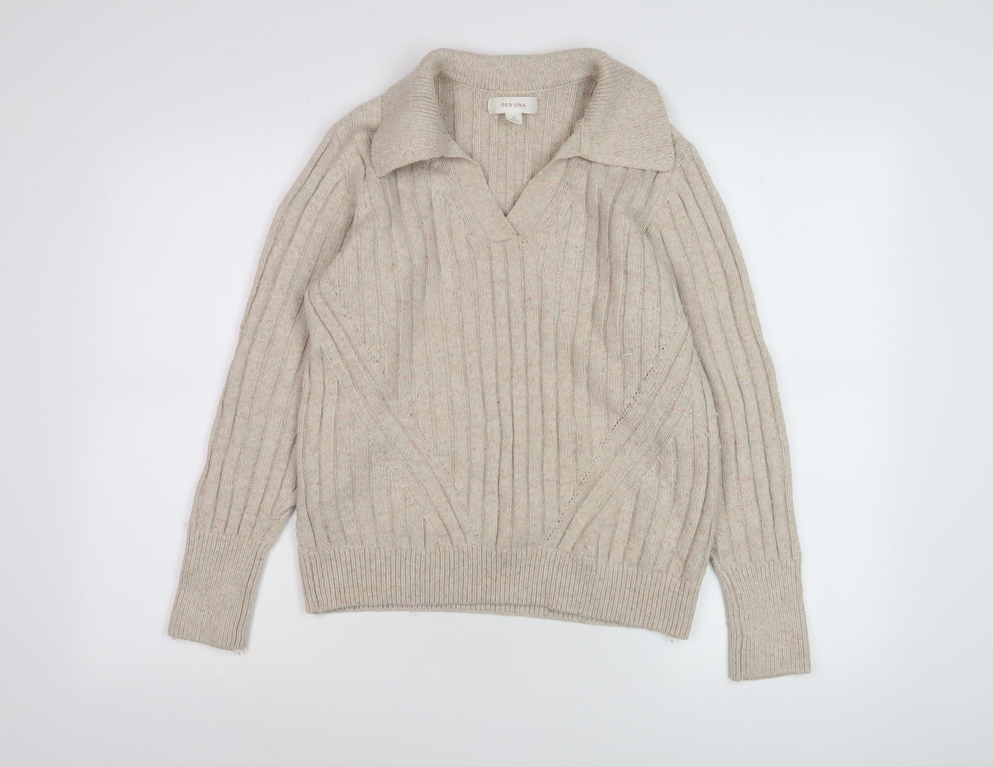 Womens UK Size M Per Una Beige Pullover Jumper