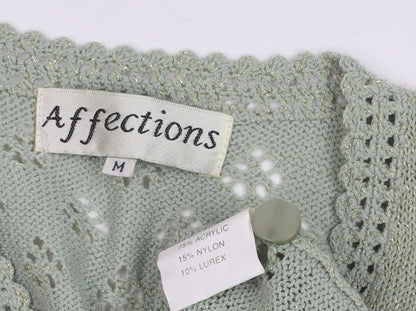 Affections Women's Green Floral Cardigan M