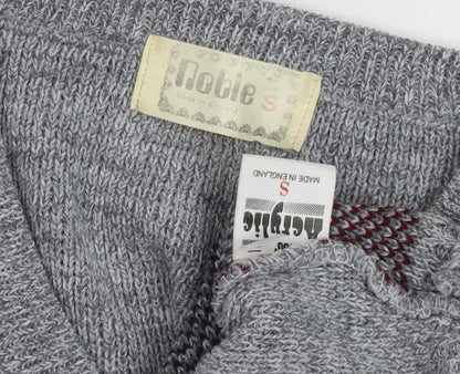 Noble Men's Grey Argyle Knit Pullover Jumper, Size S