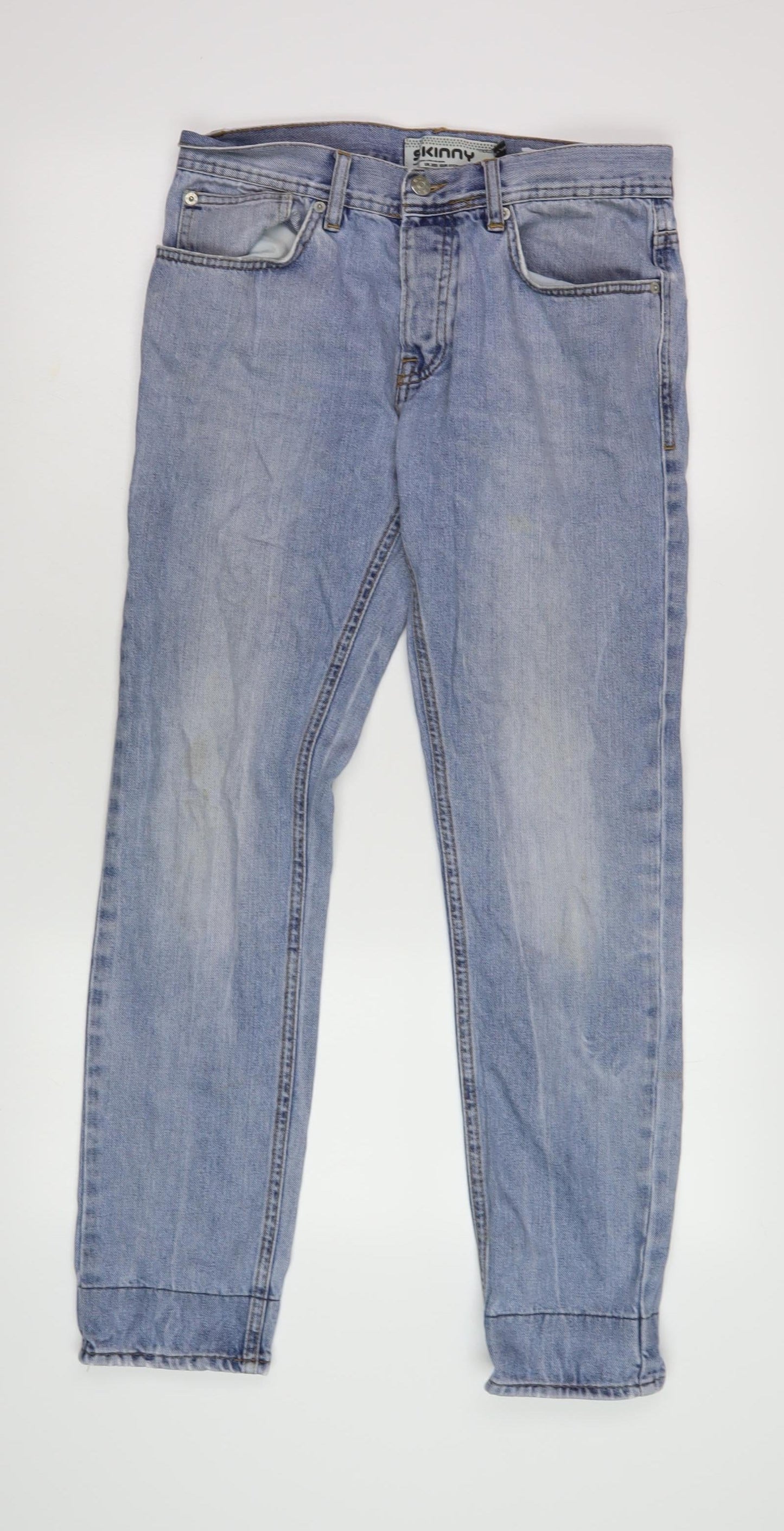 Mens UK Size 32 Topman Slim Fit Skinny Blue Jeans