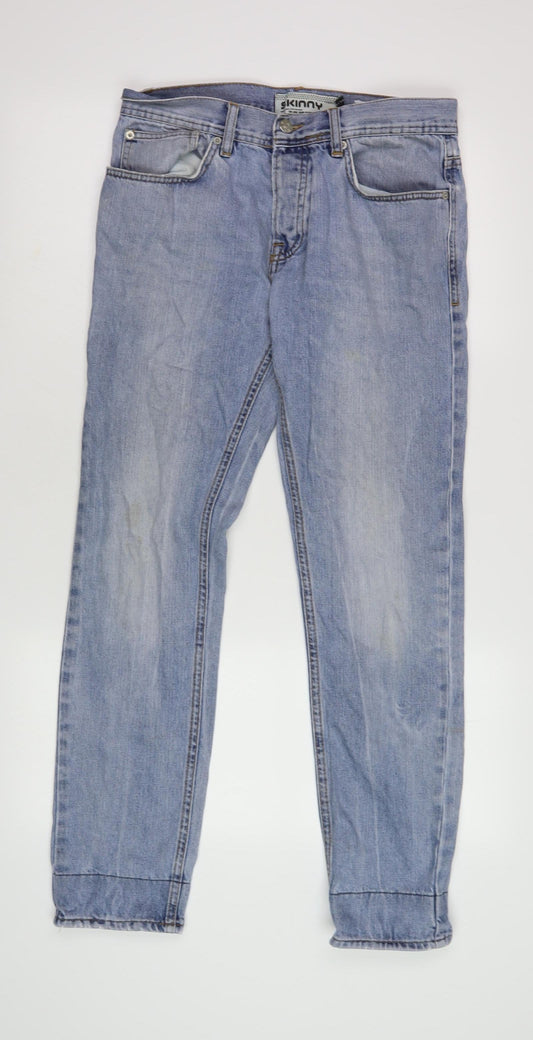 Mens UK Size 32 Topman Slim Fit Skinny Blue Jeans