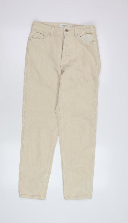 Topshop Women's Ivory Corduroy Trousers Size 10