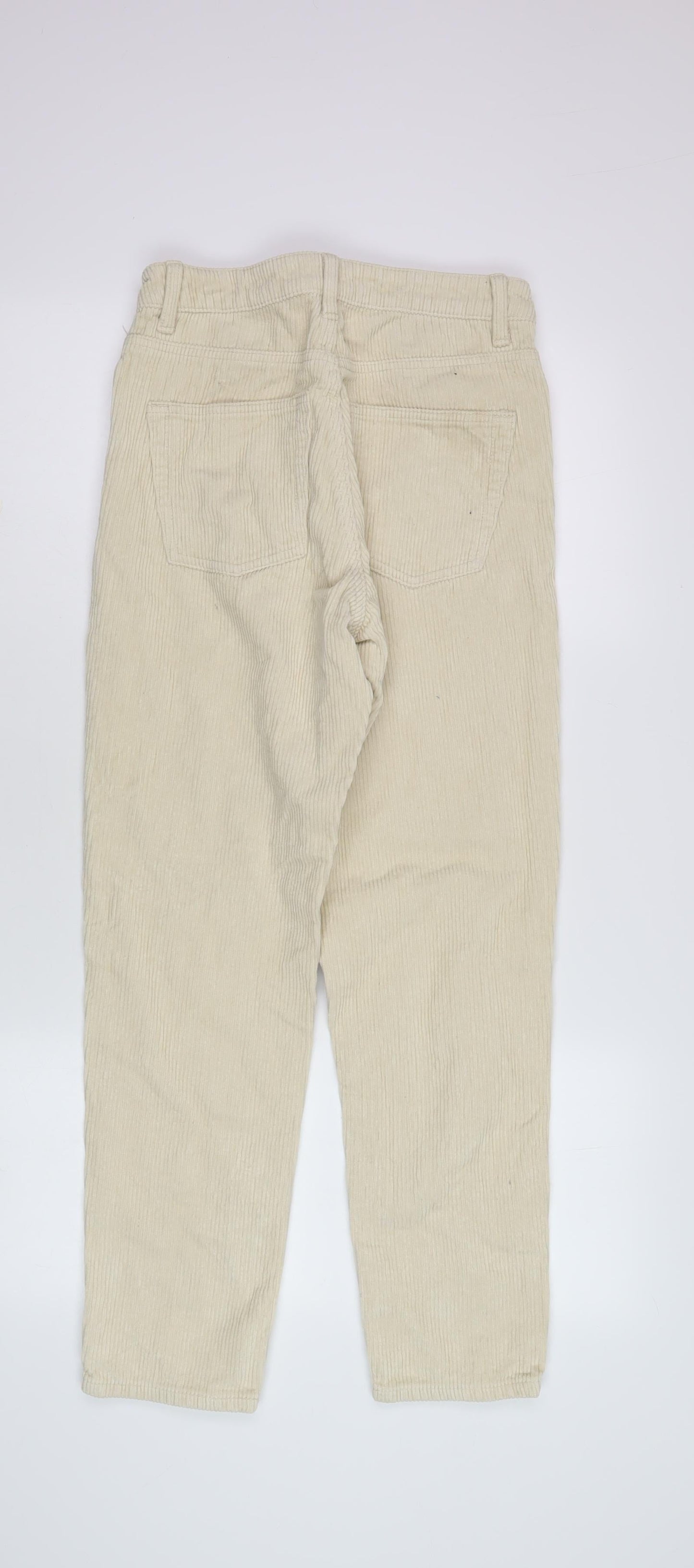 Topshop Women's Ivory Corduroy Trousers Size 10