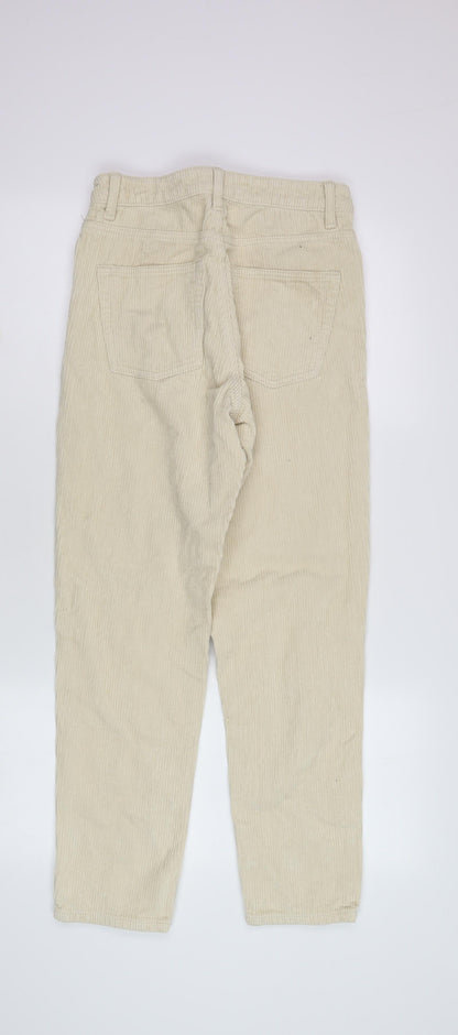 Topshop Women's Ivory Corduroy Trousers Size 10