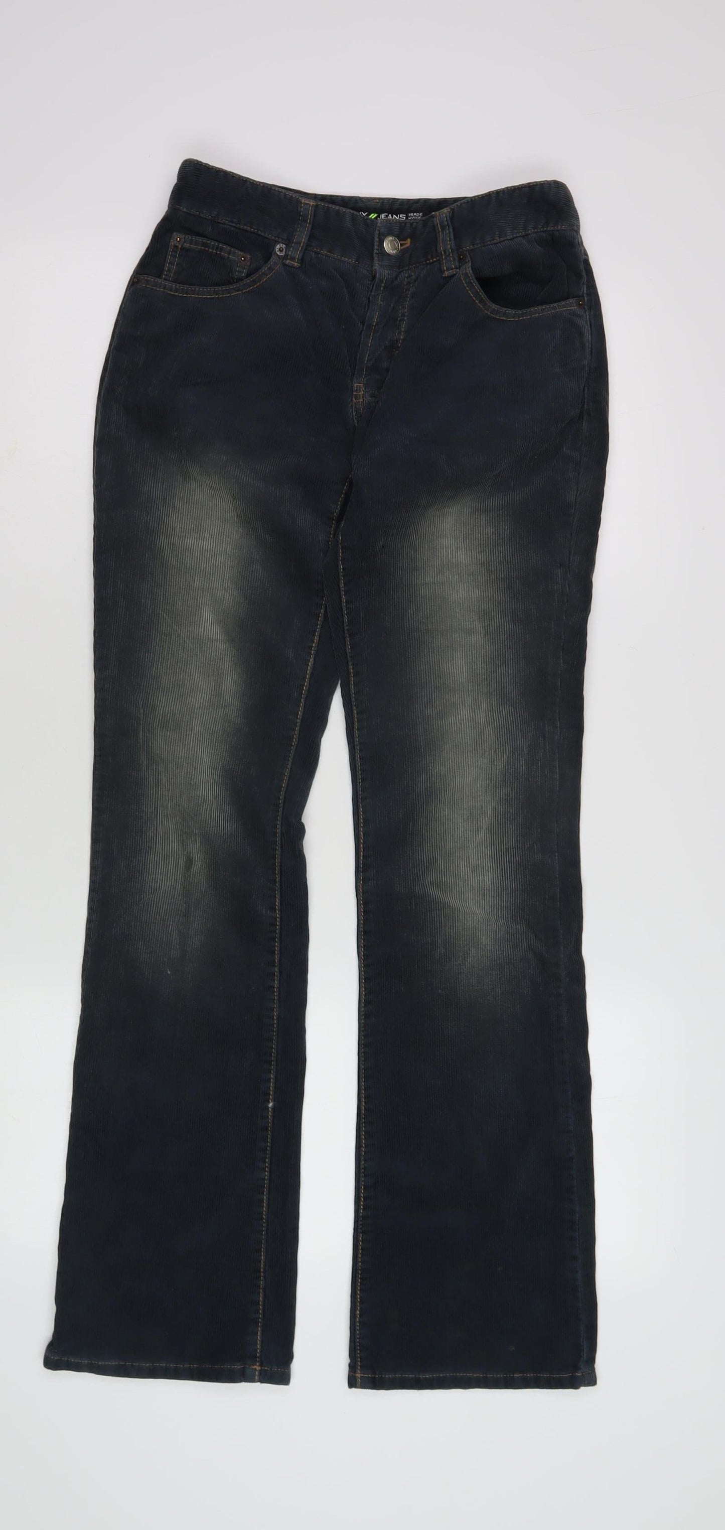 DKNY Men's Black Cropped Corduroy Trousers, Size 26