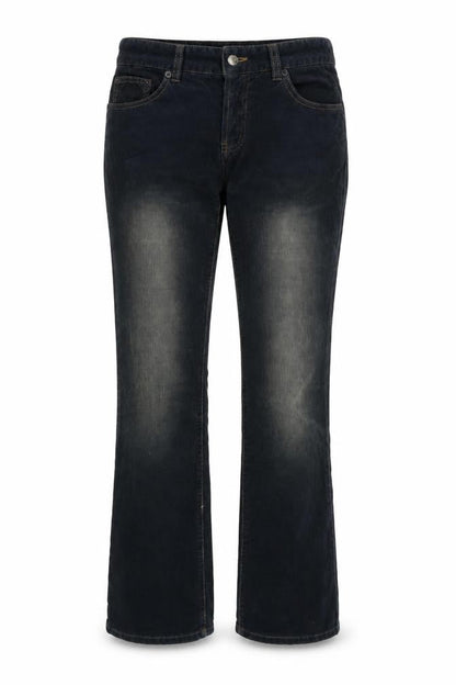 DKNY Womens Black Cropped Corduroy Trousers, Size 26
