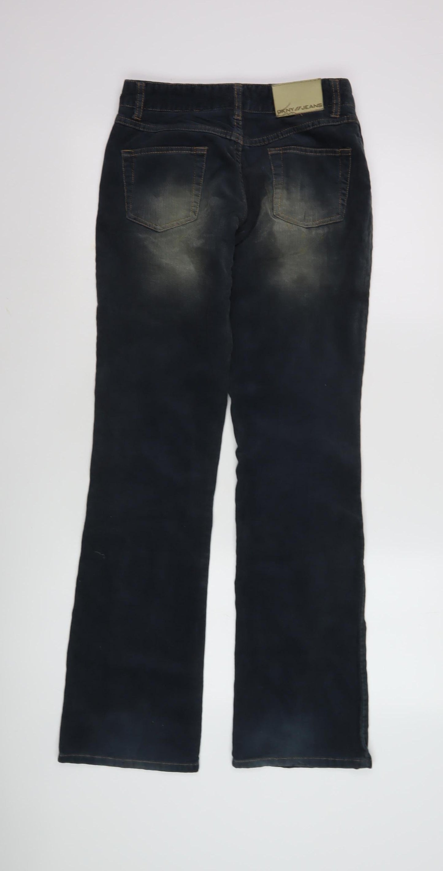 DKNY Men's Black Cropped Corduroy Trousers, Size 26