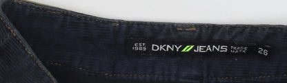 DKNY Men's Black Cropped Corduroy Trousers, Size 26