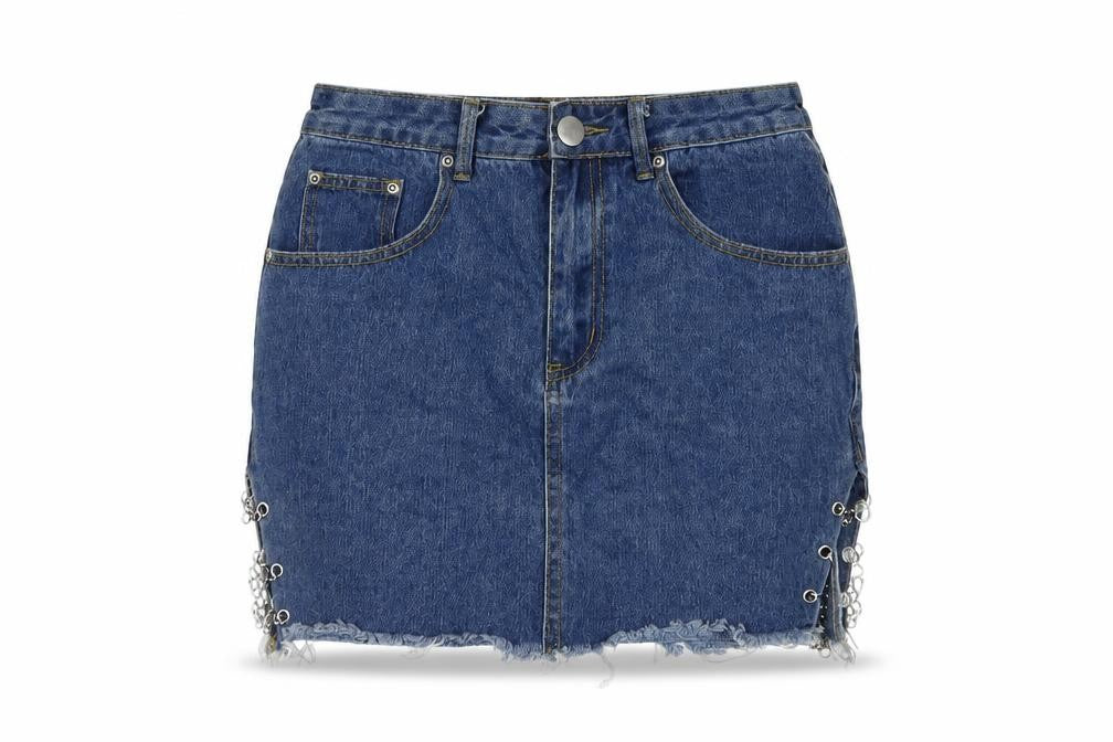 Womens UK Size 6 PRETTYLITTLETHING Mini Denim Skirt