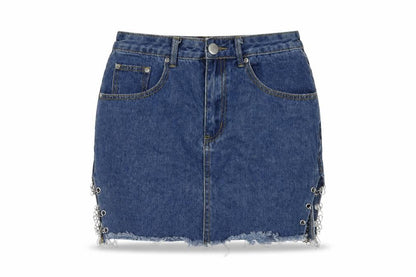 Womens UK Size 6 PRETTYLITTLETHING Mini Denim Skirt